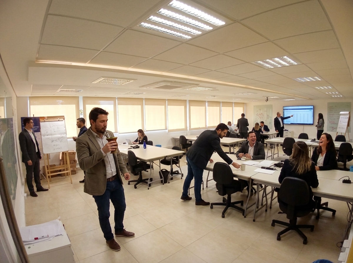 Ambiente colaborativo do coworking Macro Office em Porto Alegre